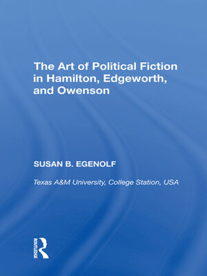 cover image of The Art of Political Fiction in Hamilton, Edgeworth, and Owenson